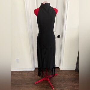 Elegant Black Fringe Dress